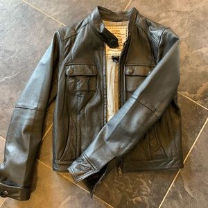 Genuine leather mango Moto-jacket